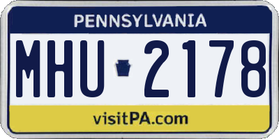 PA license plate MHU2178