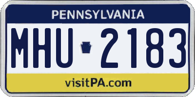 PA license plate MHU2183