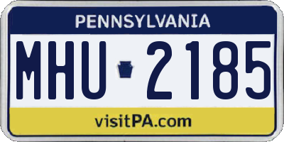 PA license plate MHU2185