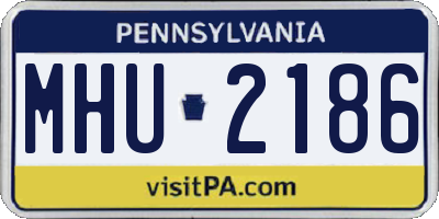 PA license plate MHU2186