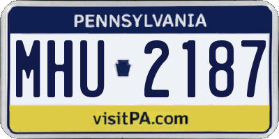 PA license plate MHU2187
