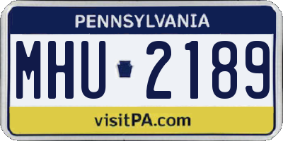 PA license plate MHU2189