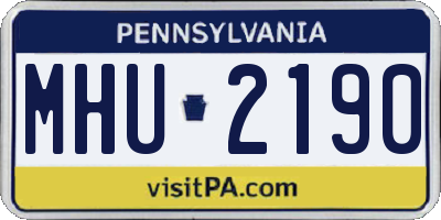 PA license plate MHU2190