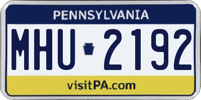 PA license plate MHU2192