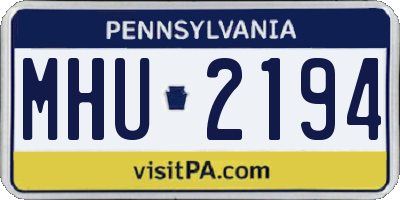 PA license plate MHU2194