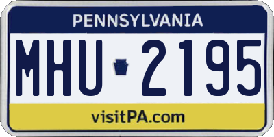 PA license plate MHU2195