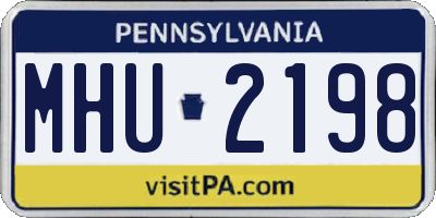 PA license plate MHU2198