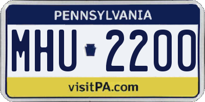 PA license plate MHU2200