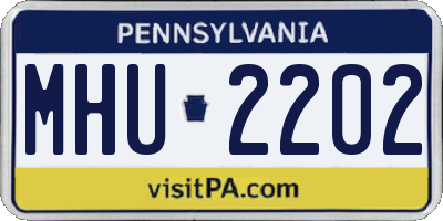 PA license plate MHU2202