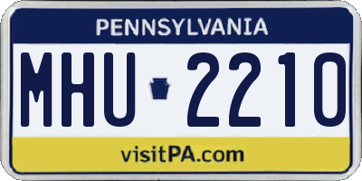 PA license plate MHU2210