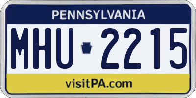 PA license plate MHU2215