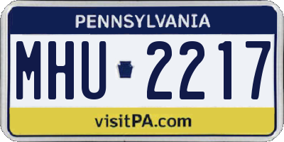 PA license plate MHU2217