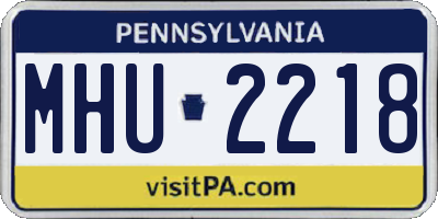 PA license plate MHU2218