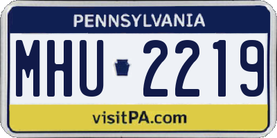 PA license plate MHU2219