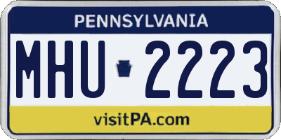 PA license plate MHU2223