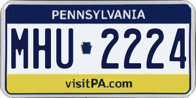 PA license plate MHU2224