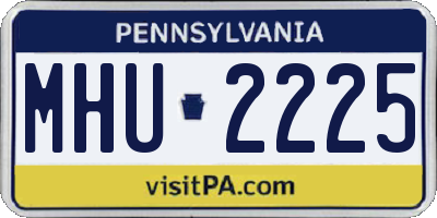 PA license plate MHU2225