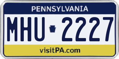 PA license plate MHU2227