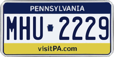 PA license plate MHU2229