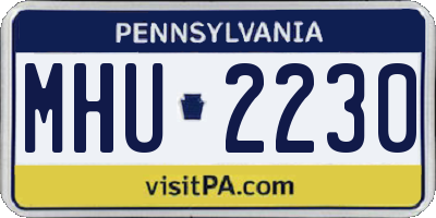 PA license plate MHU2230