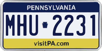 PA license plate MHU2231