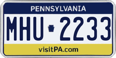 PA license plate MHU2233