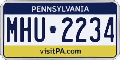 PA license plate MHU2234