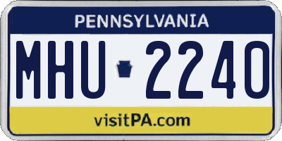 PA license plate MHU2240