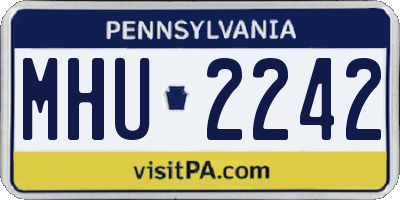 PA license plate MHU2242