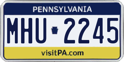 PA license plate MHU2245