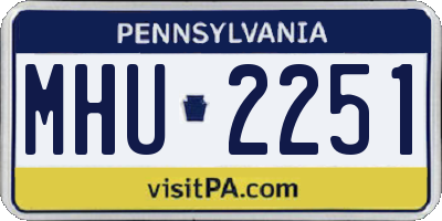 PA license plate MHU2251