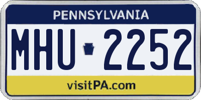 PA license plate MHU2252