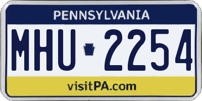 PA license plate MHU2254