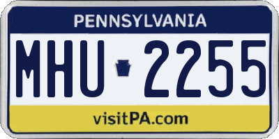 PA license plate MHU2255