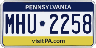 PA license plate MHU2258