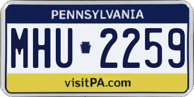 PA license plate MHU2259