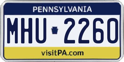 PA license plate MHU2260