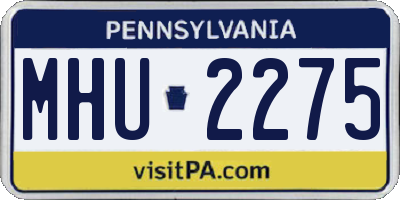 PA license plate MHU2275