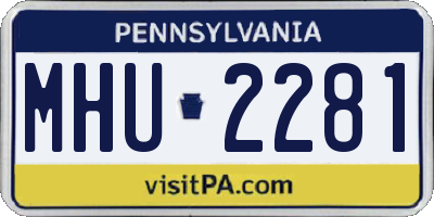 PA license plate MHU2281