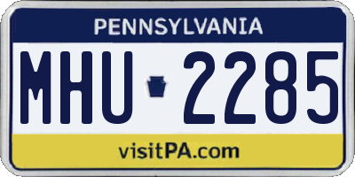 PA license plate MHU2285