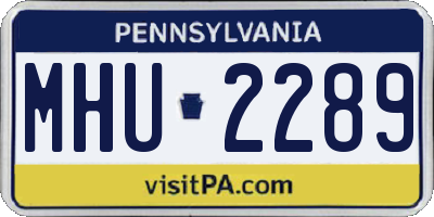 PA license plate MHU2289
