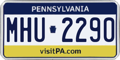 PA license plate MHU2290