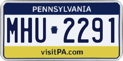 PA license plate MHU2291