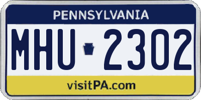 PA license plate MHU2302