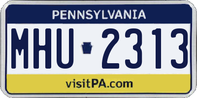 PA license plate MHU2313
