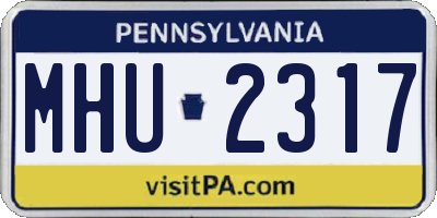 PA license plate MHU2317