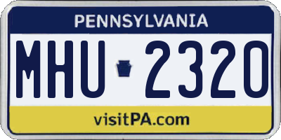 PA license plate MHU2320