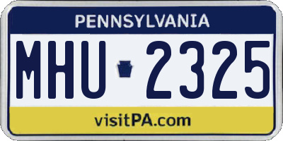 PA license plate MHU2325