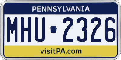 PA license plate MHU2326