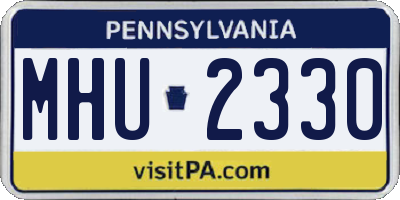 PA license plate MHU2330
